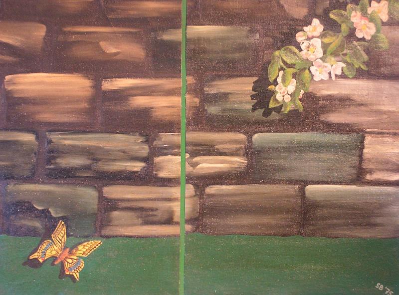 Frühlingsmauer, 1975, Öl-Leinen, 2x 40x60.jpg